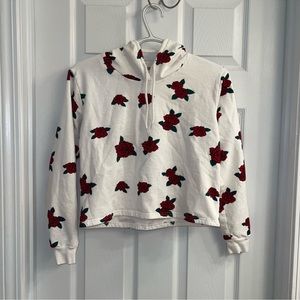 Rose print hoodie